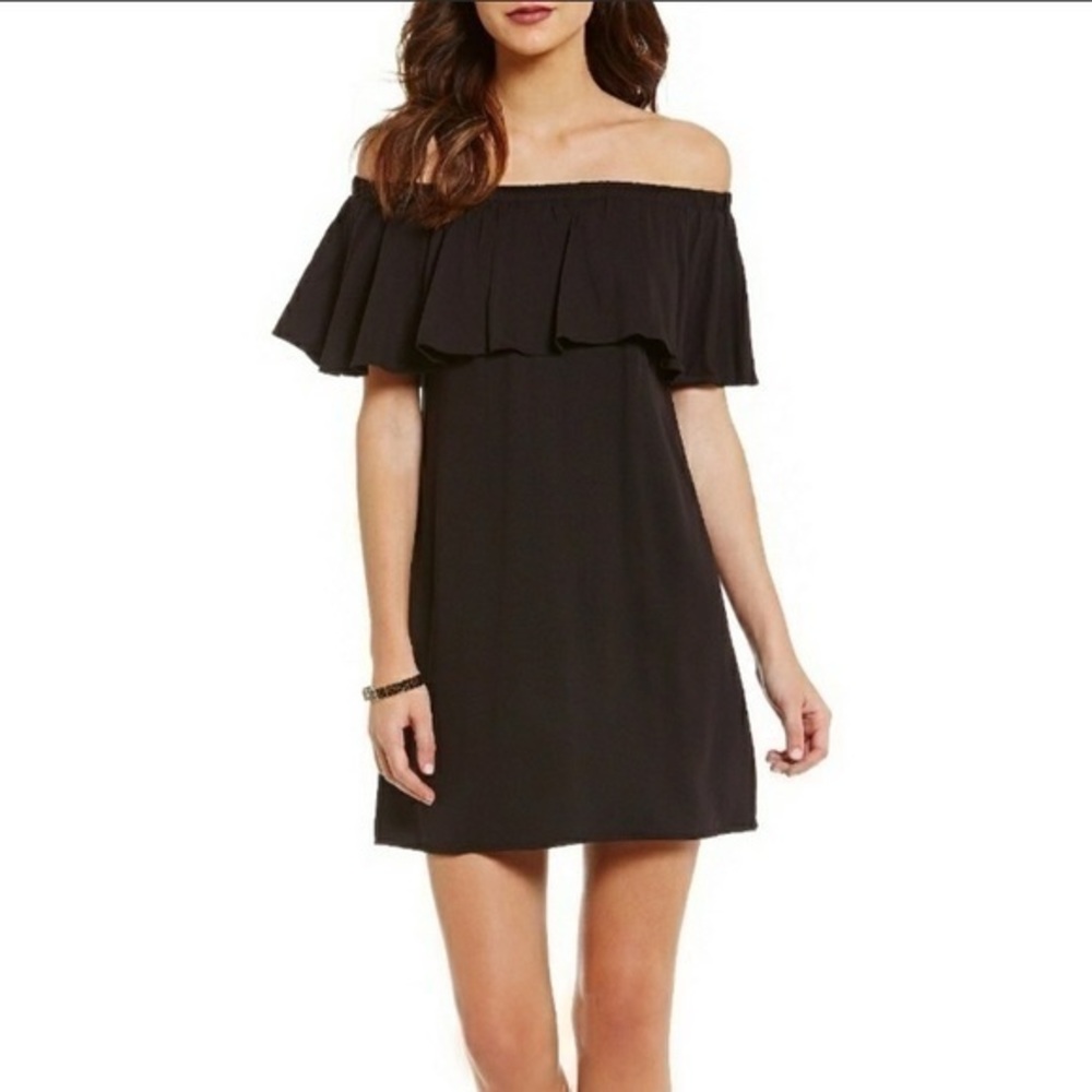 Sugarlips Of The Shoulder Ruffle Dress Size XS